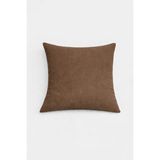 PerdeYap Kadife Dokulu Kahverengi Kırlent Yastık Kılıfı ( 2 Adet ) - 45 x 45 cm - Açık Kahve