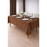 PerdeYap Kadife Dokulu Masa Örtüsü (Açık Kahve) – Günlük Kullanıma Uygun, Bakımı Kolay - 150 x 220 cm