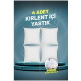 PerdeYap1980 Perdeyap Premium 4'lü Kırlent Iç Yastık Ultra Dolgun Silikon Elyaf 45 X 45 Cm Beyaz