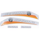 Peren Traktör New Holland TD100D Yan Yazı Takımı Sarı Tip Kaporta Etiketi Sağ - Sol Kaput Sticker Seti