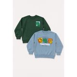 Perendi Erkek Çocuk Baskılı Bisiklet Yaka 2'li Sweatshirt
