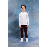 Perendi Erkek Çocuk Bowling Baskılı Uzun Kollu Tshirt & Jogger Alt Üst Takım - 9 - 10 Yaş - Beyaz - Bordo