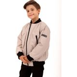 Perendi Macca Boy Armalı Erkek Çocuk Bomber Ceket Bej Hafif Nefes Alabilir Düz Desen - 5 - 6 Yaş