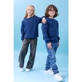 Perendi Unisex Basic Bisiklet Yaka Kışlık Sweatshirt - İndigo Renk ve Şardonlu Ek Özellikler