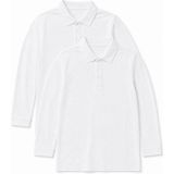 Perendi Unisex Çocuk 2'li Uzun Kollu Polo Yaka Okul Tişörtü - 12 - 13 Yaş - Beyaz