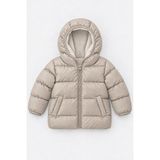 Perendi Unisex Çocuk Içi Polarlı Kapüşonlu Şişme Mont - Taş - 2 - 3 Yaş