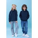 Perendi Unisex Kapüşonlu Kanguru Cepli Kışlık Sweatshirt Lacivert Uzun Kol Yumuşak Dokulu - 5