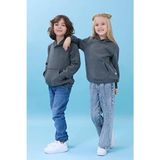 Perendi Unisex Kapüşonlu Kanguru Cepli Şardonlu Kışlık Sweatshirt - Antrasit