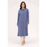 Perfect Modal Kumaş Çıtçıt Kapamalı Uzun Tunik- Giy-Çık Mavi