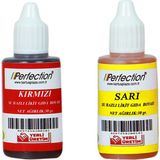 Perfection Chef 2'li Sıvı Su Bazlı Likit Gıda Boyası Sarı Kırmızı 2 x 30 Gr. - 120 gr