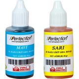 Perfection Chef 2'li Sıvı Su Bazlı Likit Gıda Boyası Sarı Lacivert 2 x 30 Gr. - 120 gr