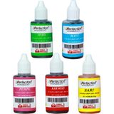 Perfection Chef 5'li Sıvı Su Bazlı Likit Gıda Boyası Pembe Sarı Kırmızı Mavi Yeşil 5 x 30 gr . - 150 gr