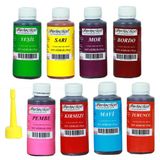 Perfection Chef 8'li Sıvı Su Bazlı Likit Gıda Boyası Bordo Pembe Turuncu Sarı Kırmızı Mavi Yeşil Mor 8 x 100 gr .