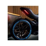 Performance Stickers Lastik Yazısı Diablo Şerit Motorsiklet Lastik Stickeri 15-19 Inç Arası Uyumlu Lastik Stiker Mavi