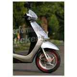 Performance Stickers Michelin Scooter Lastik Yazısı Lastik Stikeri Lastik Sticker 10-14 Inç Arası Uyumlu 8 Adet Kırmızı