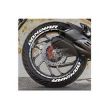 Performance Stickers Motosiklet Dominar Lastik Sticker Seti 15-19İnç Uyumlu Lastik Yazısı Dekor Lastik Stiker 8Adet