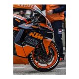Performance Stickers Motosiklet Ktm Racing + Şerit Lastik Sticker Seti 15-19İnç Uyumlu Lastik Yazısı Lastik Stiker Dekor