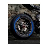 Performance Stickers Motosiklet Ve Otomobil Lastik Şerit Lastik Sticker Lastik Kuyruk Yazısı Stiker 8Adet Lastik Yanağı Şeridi Koyu Mavi Renk