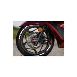 Performance Stickers Scooter Honda Dio + Şerit Lastik Sticker Seti 10-14İnç Uyumlu Lastik Yazısı Dekor Lastik Stiker