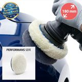 Performans Seri %100 Doğal Kuzu Postu Polisaj Keçesi 180 Mm Beyaz