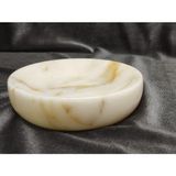 Pergamon Gold Mermer Sabunluk Gerçek Mermer - 12*12 cm - Beyaz - Bakır