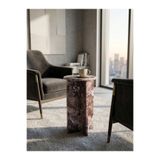 Pergamon Marble & Design Koyu Menekşe Mermer Yan Sehpa – 30 cm Çap x 60 cm Yükseklik