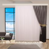 Perhal Etek Işlemeli Grek Altın Gold Renk 1-3 Sık Pileli Tül Perde - 375 x 260 cm