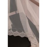 Perhal Etek Işlemeli Grek Gri Renk 1-3 Sık Pileli Tül Perde - 225 x 200 cm