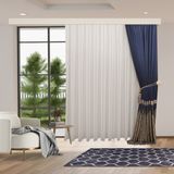 Perhal Yeni Model Gerçek Kalın Zincir Kırışmayan Etekleri Kurşunlu Pilesiz Son Moda Tül Perde - 125 x 260 cm - Kırık Beyaz