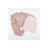 Peri Masalı Kız Çocuk 3’lü Örme 2 İplik Takım Yelek + Sweatshirt + Pantolon