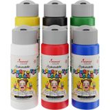 Peri Store Ana Renkler Parmak Boyası 6'lı Set 6X60ML - 01-Siyah