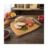 Peri Store Antibakteriyel Bambu Kesme Tahtası (34X24 Cm) | Oluklu, Saplı Dikdörtgen Doğrama Tahtası | Hijyenik ve Bıçak Dostu Mutfak Tahtası - Ahşap