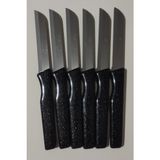 Peri Store Meyve Sebze Bıçağı 6 Adet Simli Desen (Tırtıklı) - Siyah