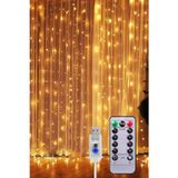 Peri Telli Perde LED Işık 3x3 Metre - 300 Ledli Günışığı Kumandalı & USB'li