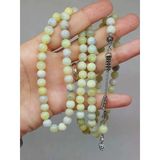 Peridot (Zebercet) Taşı Yeşil-Beyaz Alacalı 99luk Tesbih 8mm (23115)