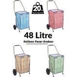 Perilla 48 Litre Eko Mini Pazar Arabası - Mavi - Belirtilmemiş