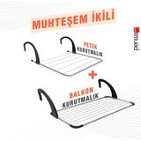 Perilla Ikili Balkon ve Petek Üstü Çamaşır Kurutmalık Seti Ikili Ürün - 1 Adet