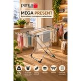 Perilla MEGA PRESENT Premium Çamaşır Kurutmalığı K17002 – 17,5 Metre Asma Kapasitesi, 15 Kg Taşıma Kapasitesi, Katlanabilir 2 Kanatlı