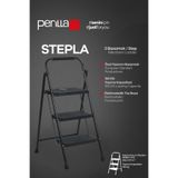 Perilla Stepla Katlanır Çelik Merdiven 3 Basamaklı Siyah – Ev & Ofis Kullanımı