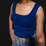 PERİNAZ KADIN CROP (MAVİ, M)