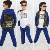 Perinin Dolabı Cute Boys Kamuflaj Eşofman Takımı - 2 - 3 Yaş - Saks - Kamuflaj