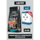 Peritas Signature Somonlu Yetişkin Tüy Yumağı Önleyici Kedi Maması 10 kg Fresh Paty Clinic 6 Lt Kum Hediyeli