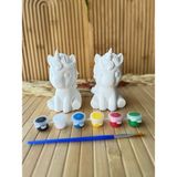 Perivar Taş Boyama Seti – 10 cm Unicorn Figürlü 2’li Çocuk Boyama Aktivite Seti - Hediyelik - Beyaz