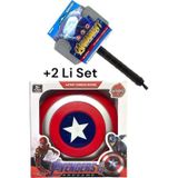 PeriYedi Captain Amerika Kalkan Thor Çekip Sesli Işıklı 2'Li Set Oyuncak