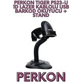 Perkon Tıger PS23-U 1D Lazer Kablolu USB Barkod Okuyucu + Stand Özellikli Model