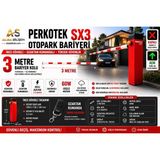 Perkotek Als - Sx3 3 Metre Kollu Otomatik Otopark Bariyeri – Uzaktan Kumandalı 60W Ince Gövde