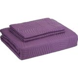 Perla Gündelik Polyester Yatak Örtüsü Seti, Mor, Çift Kişilik - 100 x 100 cm