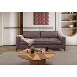 Perla Sofa Cosmo Keten Üçlü Koltuk Kahve - Kahverengi