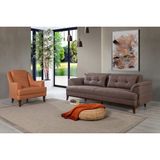 Perla Sofa Lafonten Koltuk Takımı Keten Kahve