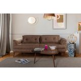 Perla Sofa Lafonten Üçlü Yataklı Koltuk Bora Kahve - Koyu Kahve